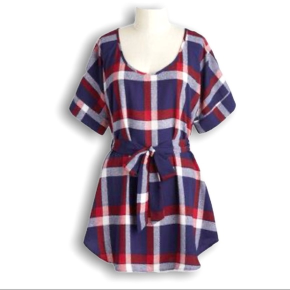 ModCloth Medium Format Memory Plaid Tunic - Picture 1 of 8